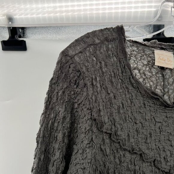 Ladie B'z Long Tie Sleeve Gray Lace Shift Dress Women's Size Large Bow - Picture 3 of 8